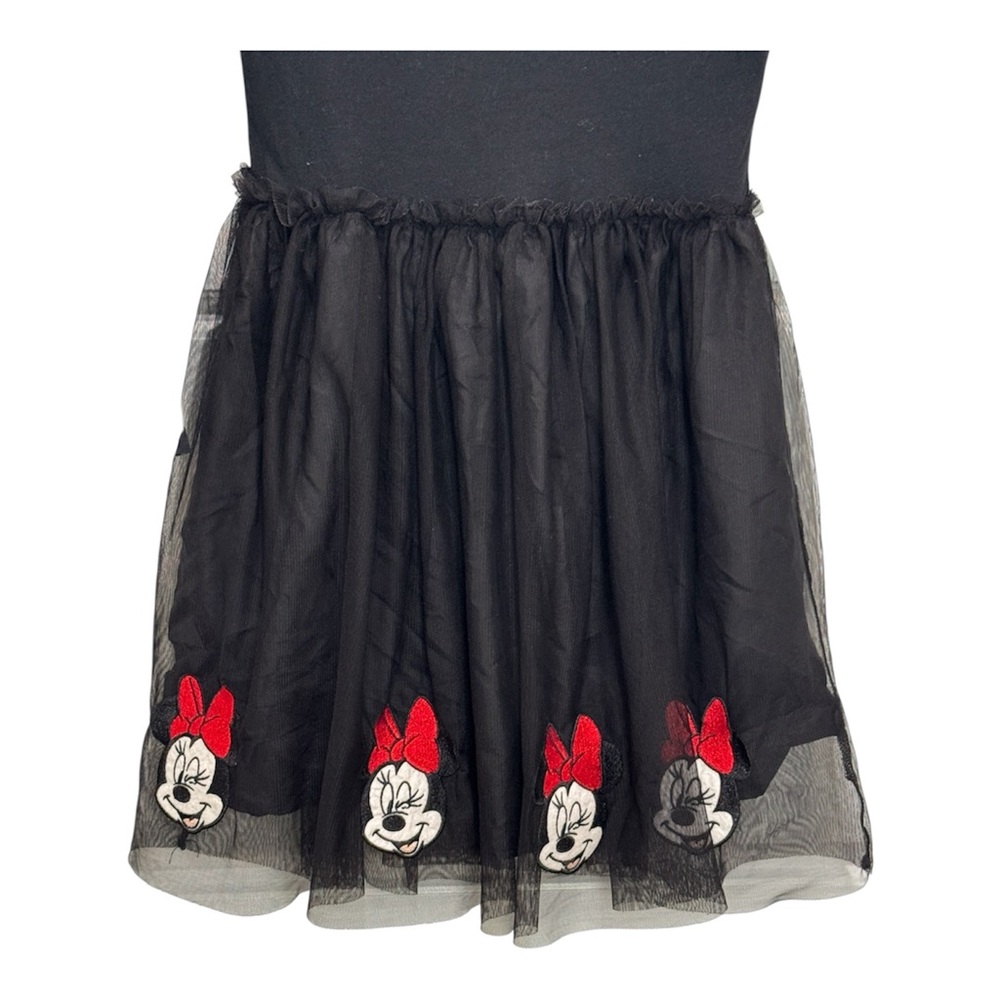 H&M Minnie Mouse Girls Tulle Dress 6X/7 Black Red Bow Disney Tutu - Picture 3 of 5